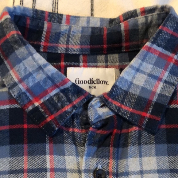 Men’s Large Goodfellow Plaid Button Up - Picture 2 of 6